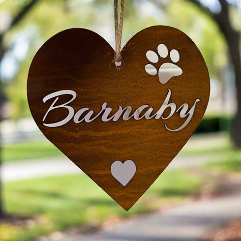 Personalised Large Love Heart - Rustic Rusted Garden Sign